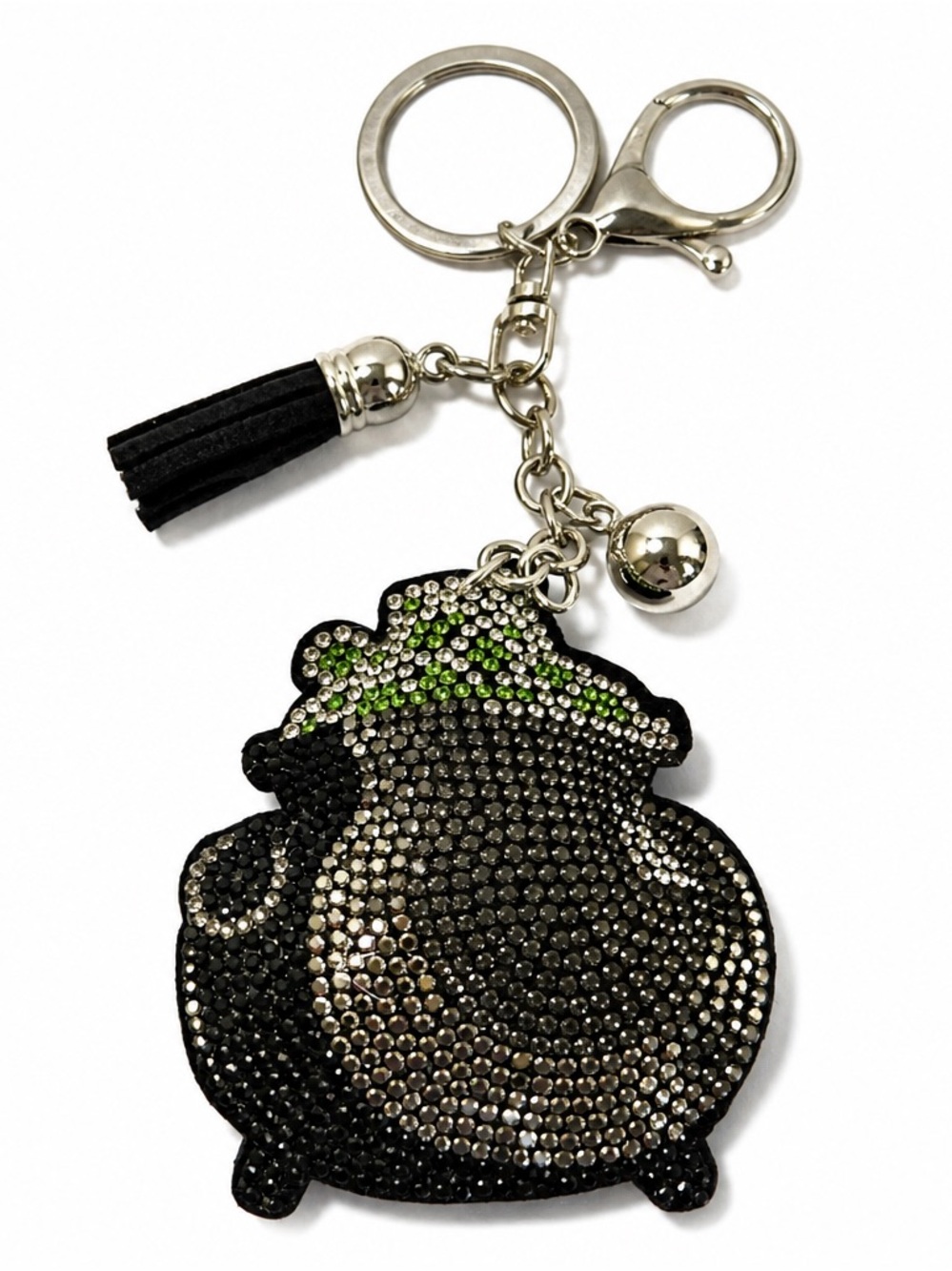 Rhinestone Witch’s Cauldron Keyring bag backpack charm Halloween